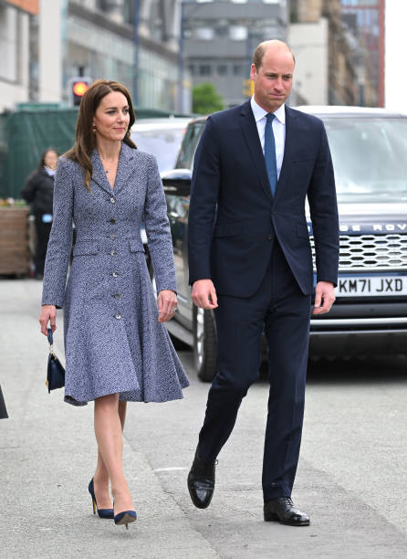 Catherine, Duchess of Cambridge and Prince WIlliam, Duke of Cambridge attend the official opening of the Glade of Light Memorial at Manchester Cathedral on May 10, 2022 in Manchester, England. The Glade of Light Memorial commemorates the victims of the terrorist attack that took place after an Ariana Grande concert at Manchester Arena on May 22, 2017. — frame 42/51 (446×612)