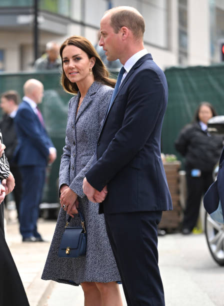 Catherine, Duchess of Cambridge and Prince WIlliam, Duke of Cambridge attend the official opening of the Glade of Light Memorial at Manchester Cathedral on May 10, 2022 in Manchester, England. The Glade of Light Memorial commemorates the victims of the terrorist attack that took place after an Ariana Grande concert at Manchester Arena on May 22, 2017. — frame 48/51 (448×612)