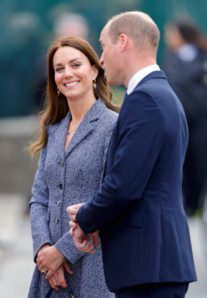 Catherine, Duchess of Cambridge and Prince William, Duke of Cambridge attend the official opening of the Glade of Light Memorial at Manchester Cathedral on May 10, 2022 in Manchester, England. The Glade of Light Memorial commemorates the victims of the terrorist attack that took place after an Ariana Grande concert at Manchester Arena on May 22, 2017. (426×612)