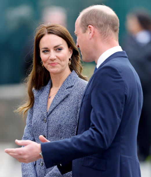 Catherine, Duchess of Cambridge and Prince William, Duke of Cambridge attend the official opening of the Glade of Light Memorial at Manchester Cathedral on May 10, 2022 in Manchester, England. The Glade of Light Memorial commemorates the victims of the terrorist attack that took place after an Ariana Grande concert at Manchester Arena on May 22, 2017. (521×612)