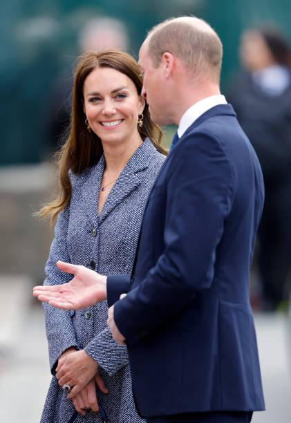 Catherine, Duchess of Cambridge and Prince William, Duke of Cambridge attend the official opening of the Glade of Light Memorial at Manchester Cathedral on May 10, 2022 in Manchester, England. The Glade of Light Memorial commemorates the victims of the terrorist attack that took place after an Ariana Grande concert at Manchester Arena on May 22, 2017. (421×612)