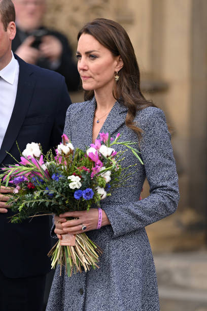 Catherine, Duchess of Cambridge departs after attending the official opening of the Glade of Light Memorial with Prince 