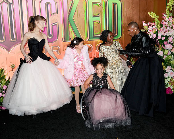 Ariana Grande, Cesily Collette Taylor, Karis Musongole and Cynthia Erivo at the "Wicked: For Good" New York Premiere held at Lincoln Center for the Performing Arts on November 17, 2025 in New York, New York. — frame 35/83 (612×490)