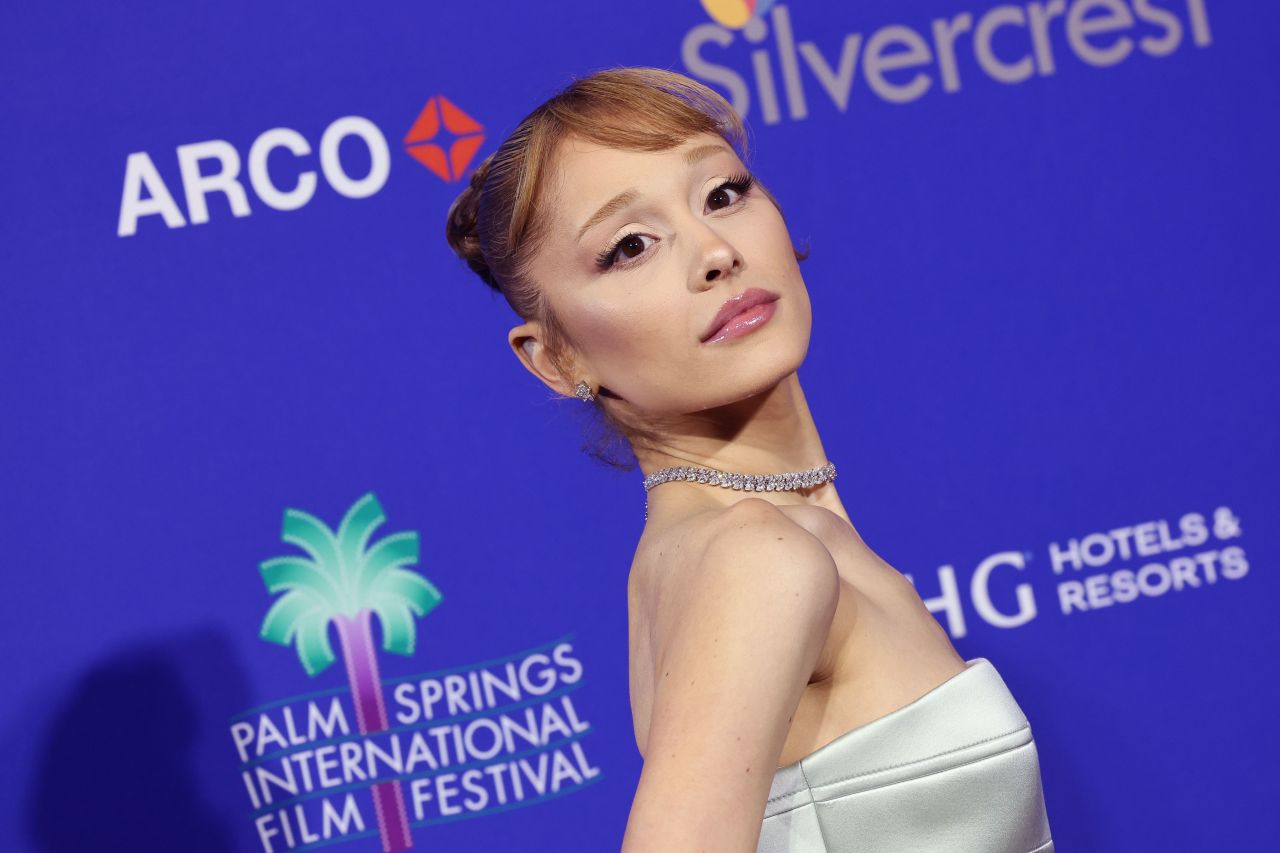 Ariana Grande Channels Audrey Hepburn in Mint Louis Vuitton at Palm Springs Film Awards