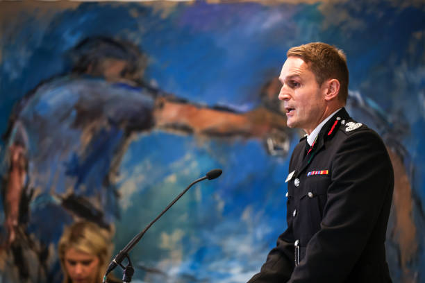 Chief Fire Officer Dave Russell during a press conference in Manchester following the publication of the Manchester Arena Inquiry volume two report on emergency services response, which examines whether any inadequacies in the services' response contributed to individual deaths. Twenty-two people were killed and hundreds were injured in a suicide attack at the end of an Ariana Grande concert on May 22 2017. (612×408)