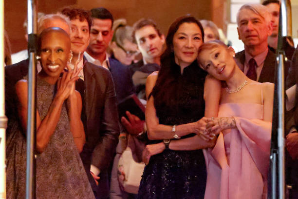 Cynthia Erivo, Ethan Slater, Michelle Yeoh, Michelle Yeoh, Ariana Grande and David Nicksay attend The National Board of Review Annual Awards Gala at Cipriani 42nd Street on January 07, 2025 in New York City. (612×408)