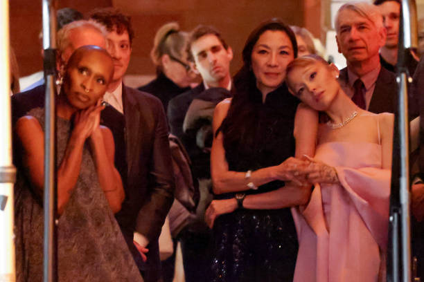 Cynthia Erivo, Ethan Slater, Michelle Yeoh, Michelle Yeoh, Ariana Grande and David Nicksay attend The National Board of Review Annual Awards Gala at Cipriani 42nd Street on January 07, 2025 in New York City. (612×408)