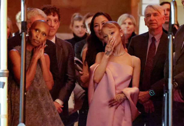 Cynthia Erivo, Ethan Slater, Michelle Yeoh, Michelle Yeoh, Ariana Grande and David Nicksay attend The National Board of Review Annual Awards Gala at Cipriani 42nd Street on January 07, 2025 in New York City. (612×419)