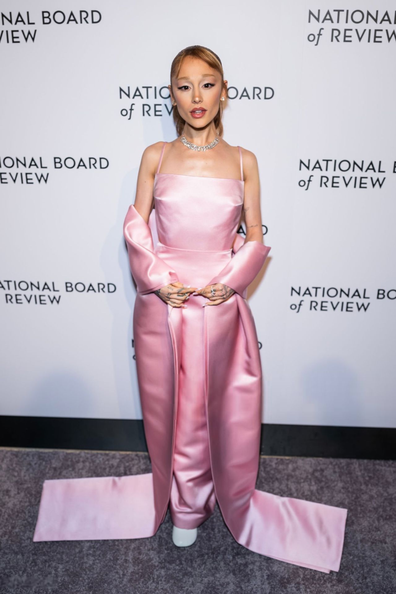 Ariana Grande Dazzles in Custom Loewe at National Board of Review Awards 01-07-2024