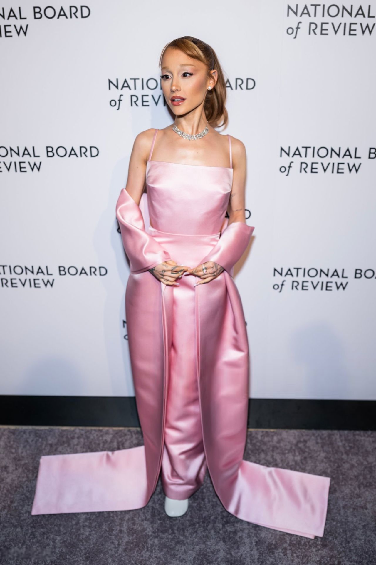 Ariana Grande Dazzles in Custom Loewe at National Board of Review Awards 01-07-2024
