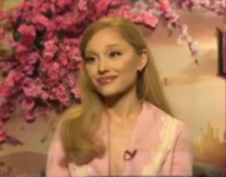 Ariana Grande during an interview to promote Wicked (2024) — frame 30/31 (756×592)