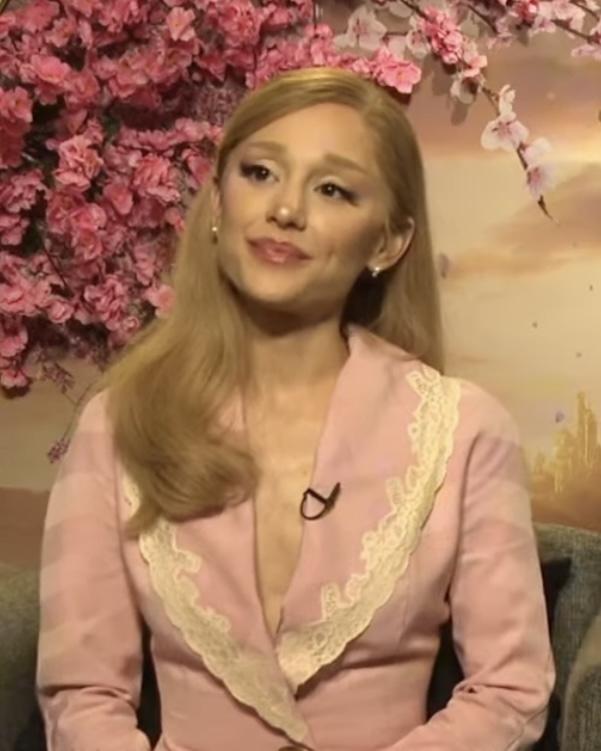 Ariana Grande during an interview to promote Wicked (2024) — frame 19/31 (601×751)