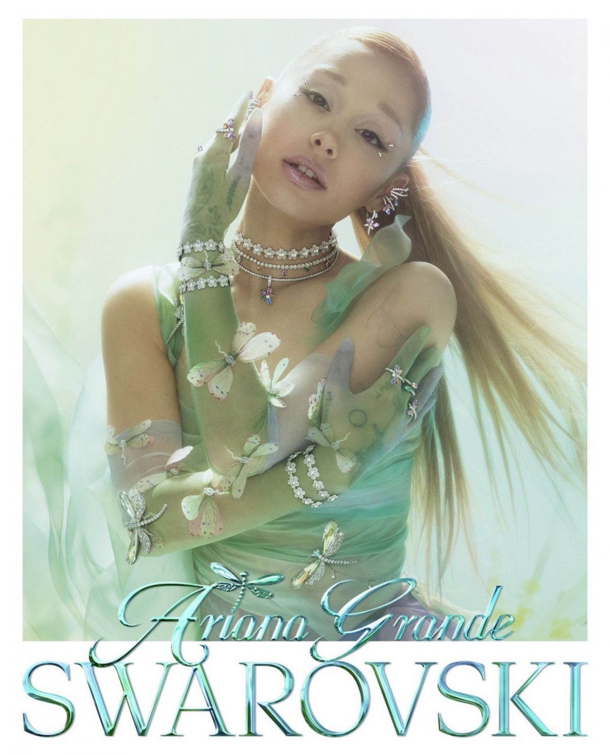 ARIANA GRANDE for Swarovski’s Dragonfly Jewellery Collection, March 2026
