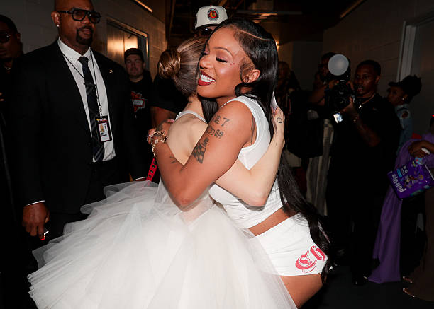 Ariana Grande, GloRilla at the MTV Video Music Awards 2025 held at UBS Arena on September 07, 2025 in New York, New York. — frame 38/100 (612×437)