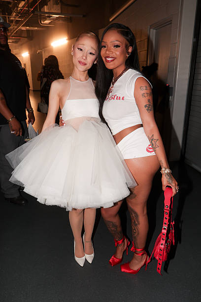 Ariana Grande, GloRilla at the MTV Video Music Awards 2025 held at UBS Arena on September 07, 2025 in New York, New York. — frame 39/100 (408×612)