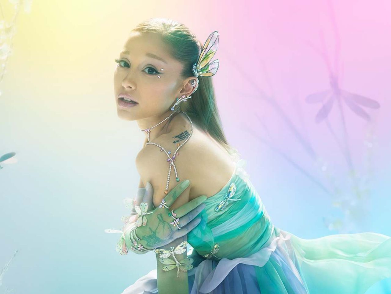 Ariana Grande in Swarovski Dragonfly Jewelry March 2026