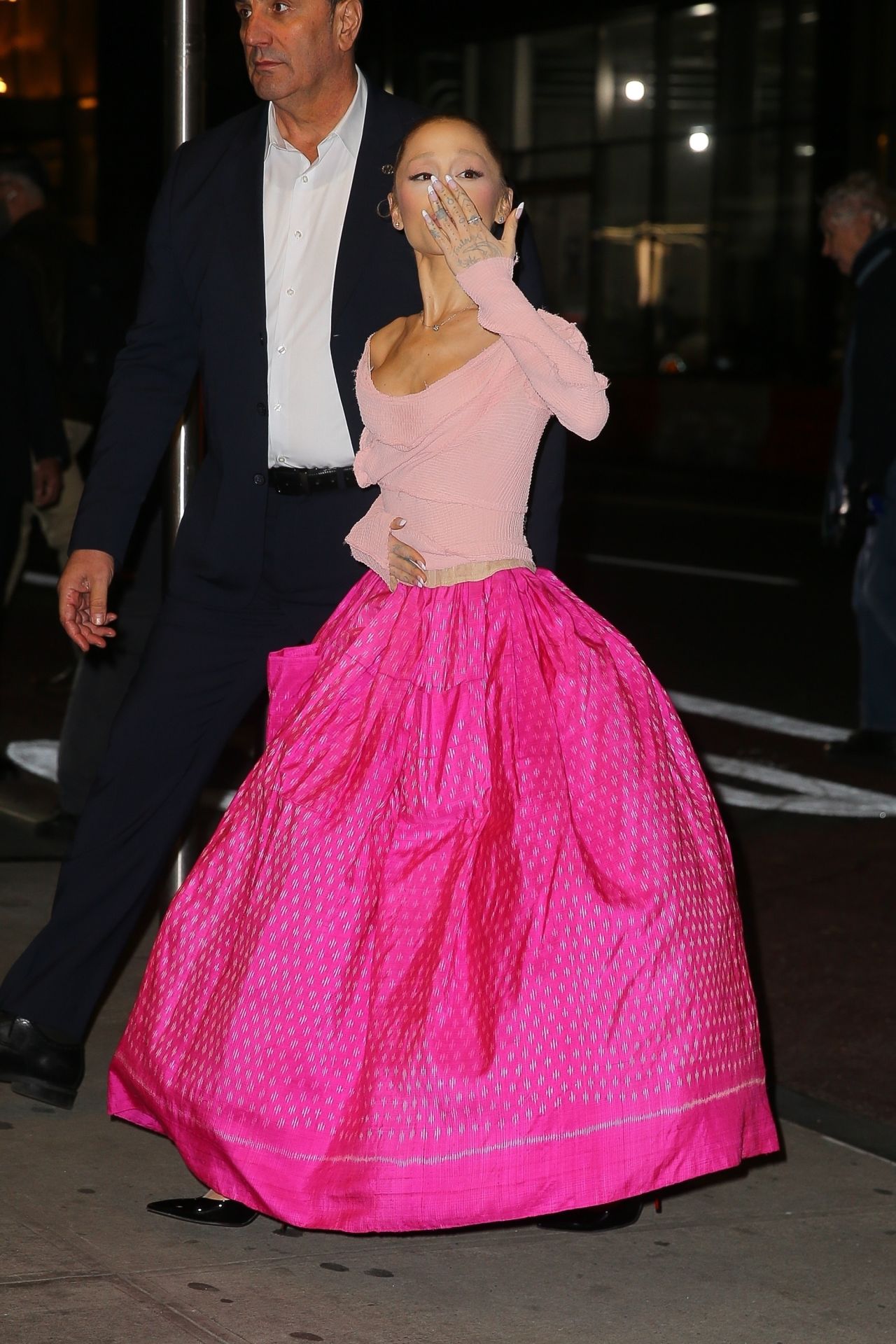 Ariana Grande in Vivienne Westwood at Wicked: For Good Screening in NYC