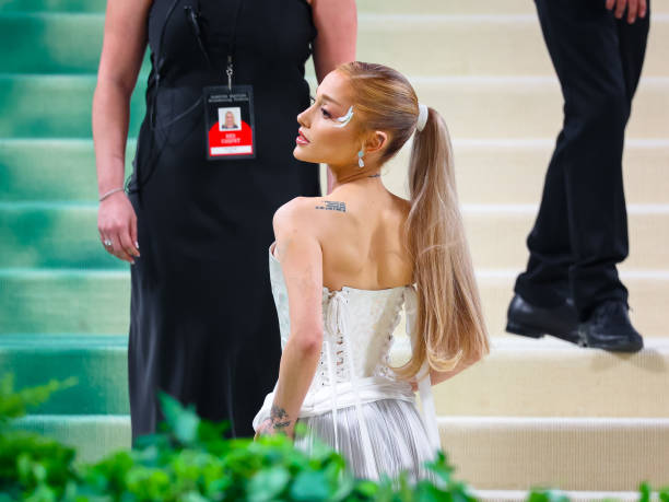 Ariana Grande is seen attending the 2024 Met Gala Celebrating 'Sleeping Beauties: Reawakening Fashion' at The Metropolit