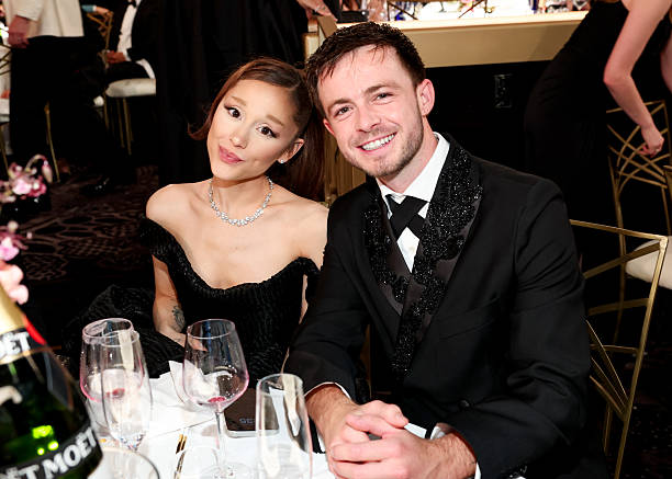 Ariana Grande, Kevin Csolak at the 83rd Annual Golden Globes held at The Beverly Hilton on January 11, 2026 in Beverly H
