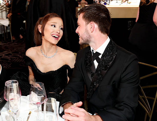 Ariana Grande, Kevin Csolak at the 83rd Annual Golden Globes held at The Beverly Hilton on January 11, 2026 in Beverly H