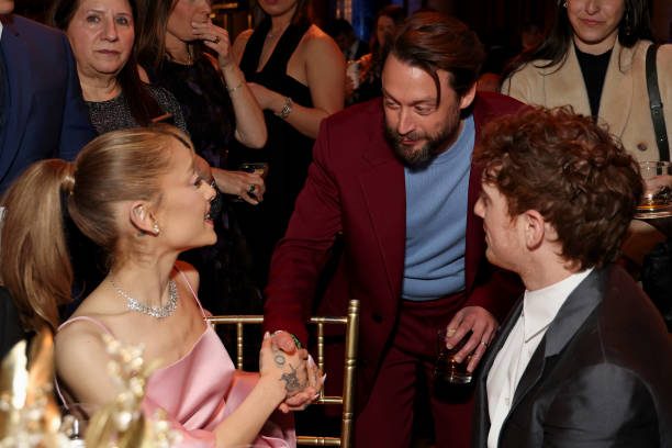 Ariana Grande, Kieran Culkin, and Ethan Slater attend The National Board of Review Annual Awards Gala at Cipriani 42nd Street on January 07, 2025 in New York City. (612×408)