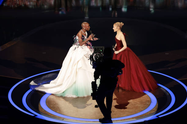 Los Angeles, CA. March 2, 2025: Cynthia Erivo and Ariana Grande at the 97th Academy Awards at the Dolby Theatre on March