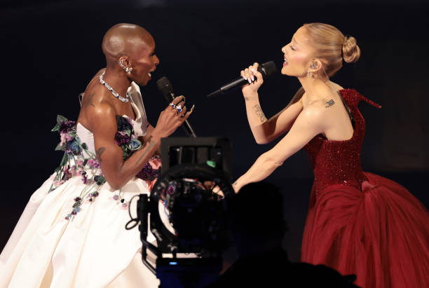 Los Angeles, CA. March 2, 2025: Cynthia Erivo and Ariana Grande at the 97th Academy Awards at the Dolby Theatre on March