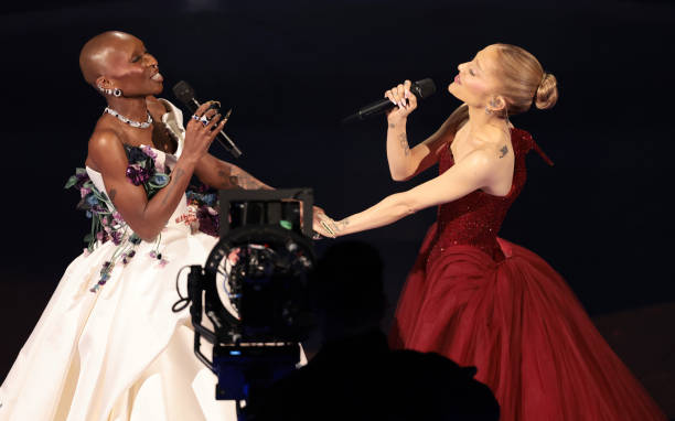Los Angeles, CA. March 2, 2025: Cynthia Erivo and Ariana Grande at the 97th Academy Awards at the Dolby Theatre on March