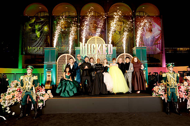 Marissa Bode, Bowen Yang, Jeff Goldblum, Jonathan Bailey, Ethan Slater, Cynthia Erivo, Ariana Grande, Michelle Yeoh, Marc E. Platt, Jon M. Chu and Bronwyn James attend as Universal Pictures proudly presents the WICKED FOR GOOD US Premiere on November 17, 2025 in New York City. — frame 63/124 (612×408)
