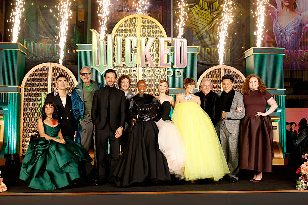 Marissa Bode, Bowen Yang, Jeff Goldblum, Jonathan Bailey, Ethan Slater, Cynthia Erivo, Ariana Grande, Michelle Yeoh, Marc E. Platt, Jon M. Chu and Bronwyn James attend as Universal Pictures proudly presents the WICKED FOR GOOD US Premiere on November 17, 2025 in New York City. — frame 68/124 (612×408)