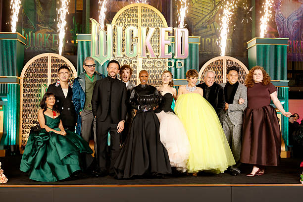 Marissa Bode, Bowen Yang, Jeff Goldblum, Jonathan Bailey, Ethan Slater, Cynthia Erivo, Ariana Grande, Michelle Yeoh, Marc E. Platt, Jon M. Chu and Bronwyn James attend as Universal Pictures proudly presents the WICKED FOR GOOD US Premiere on November 17, 2025 in New York City. — frame 69/124 (612×408)