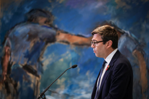 Mayor of Greater Manchester Andy Burnham during a press conference in Manchester following the publication of the Manche
