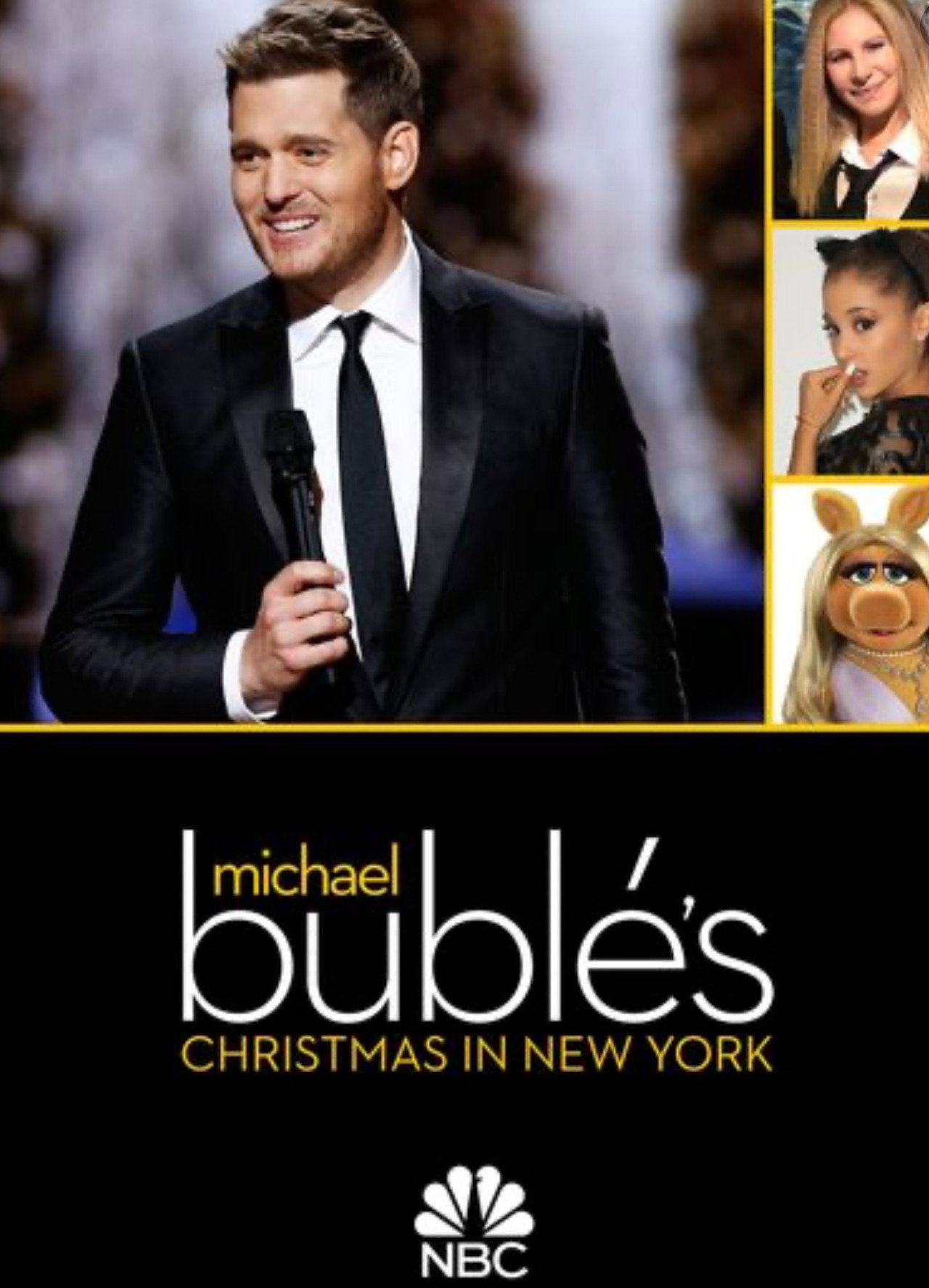 Michael Buble's Christmas in New York — Official Poster (2014) (Ariana Grande as Self) (1235×1714)