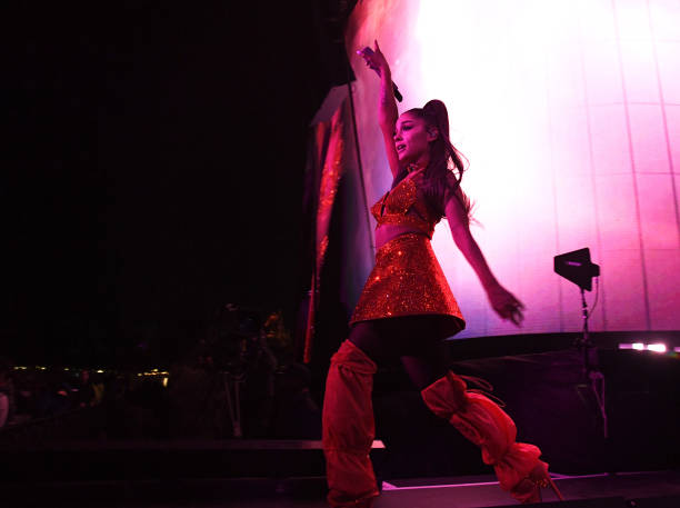 Ariana Grande performs at Coachella Stage during the 2019 Coachella Valley Music And Arts Festival on April 21, 2019 in 