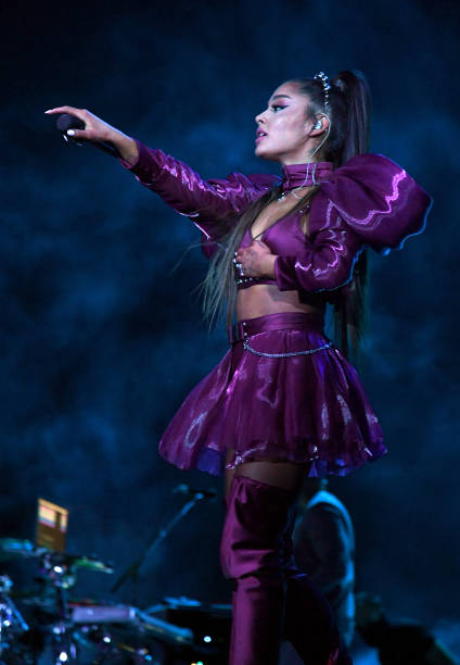Ariana Grande performs at Coachella Stage during the 2019 Coachella Valley Music And Arts Festival on April 21, 2019 in 