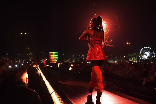 Ariana Grande performs at Coachella Stage during the 2019 Coachella Valley Music And Arts Festival on April 21, 2019 in 