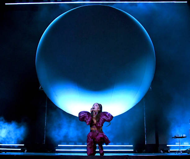 Ariana Grande performs at Coachella Stage during the 2019 Coachella Valley Music And Arts Festival on April 21, 2019 in 
