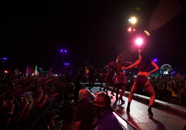 Ariana Grande performs at Coachella Stage during the 2019 Coachella Valley Music And Arts Festival on April 21, 2019 in 