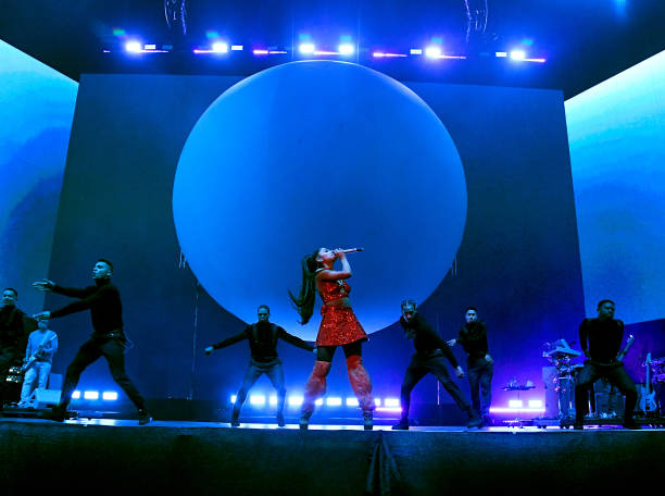 Ariana Grande performs at Coachella Stage during the 2019 Coachella Valley Music And Arts Festival on April 21, 2019 in 