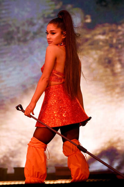 Ariana Grande performs at Coachella Stage during the 2019 Coachella Valley Music And Arts Festival on April 21, 2019 in 