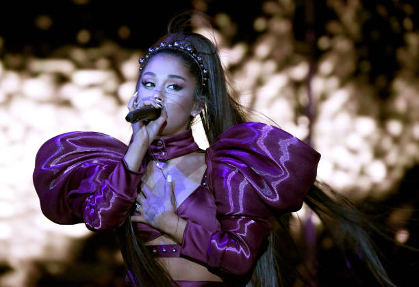 Ariana Grande performs on Coachella Stage during the 2019 Coachella Valley Music And Arts Festival on April 14, 2019 in 