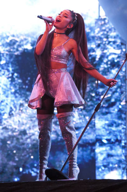 Ariana Grande performs on Coachella Stage during the 2019 Coachella Valley Music And Arts Festival on April 14, 2019 in 