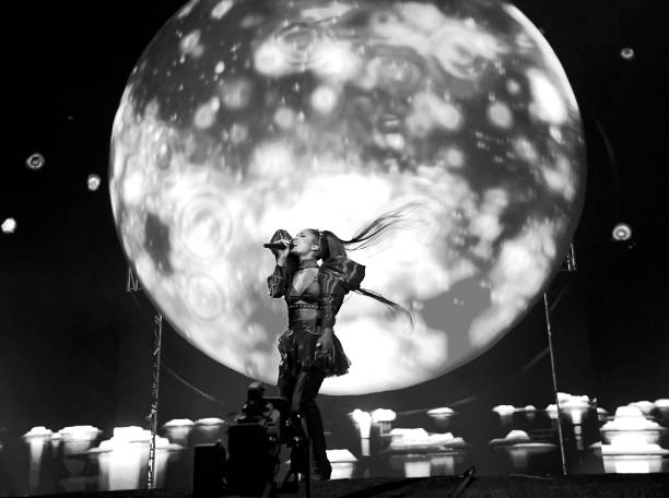 Ariana Grande performs on Coachella Stage during the 2019 Coachella Valley Music And Arts Festival on April 14, 2019 in 