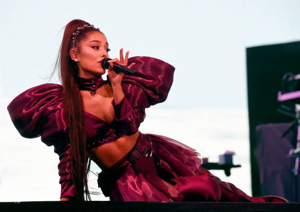 Ariana Grande performs on Coachella Stage during the 2019 Coachella Valley Music And Arts Festival on April 14, 2019 in 