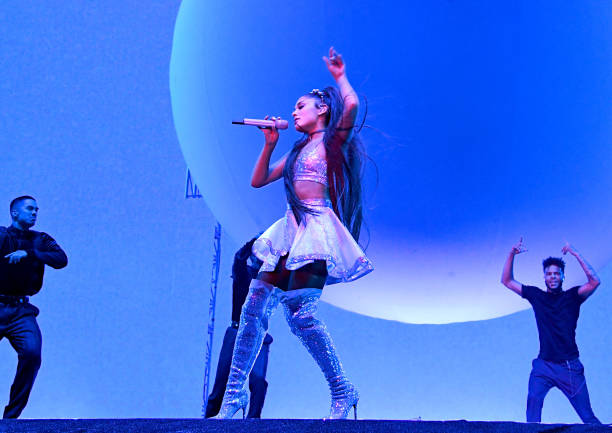 Ariana Grande performs on Coachella Stage during the 2019 Coachella Valley Music And Arts Festival on April 14, 2019 in Indio, California. (612×433)