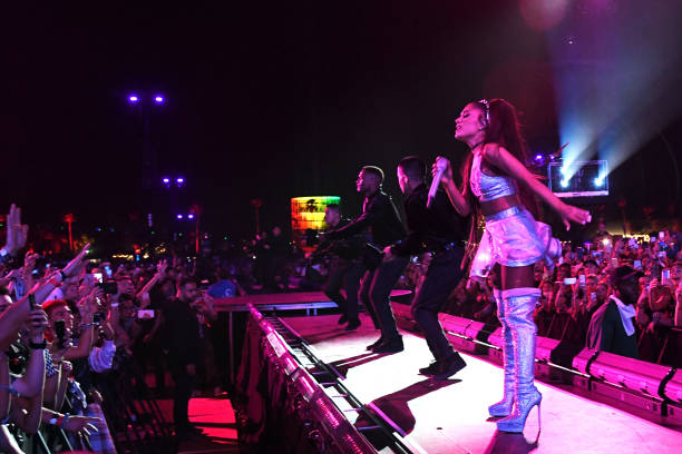Ariana Grande performs on Coachella Stage during the 2019 Coachella Valley Music And Arts Festival on April 14, 2019 in Indio, California. (612×408)