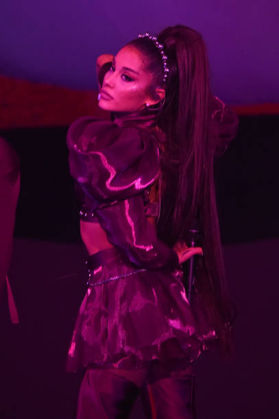 Ariana Grande performs on Coachella Stage during the 2019 Coachella Valley Music And Arts Festival on April 14, 2019 in 