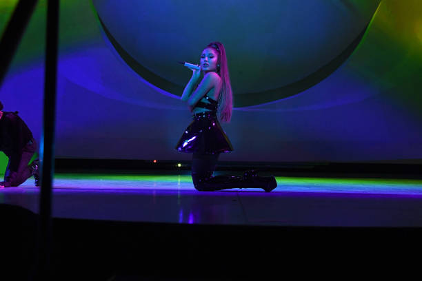 Ariana Grande performs on stage during her "Sweetener World Tour" at The O2 Arena on October 15, 2019 in London, England. — frame 8/20 (612×408)
