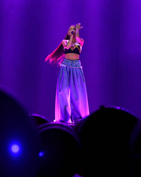 Ariana Grande performs on stage during the "Dangerous Woman" Tour Opener at Talking Stick Resort Arena on February 3, 20