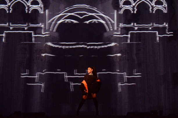 Ariana Grande performs on stage during the "Dangerous Woman" Tour Opener at Talking Stick Resort Arena on February 3, 2017 in Phoenix, Arizona. (612×405)